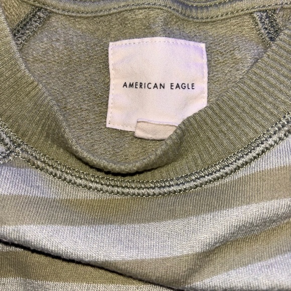 American Eagle Outfitters striped crewneck sweatshirt cropped size s - Picture 3 of 5